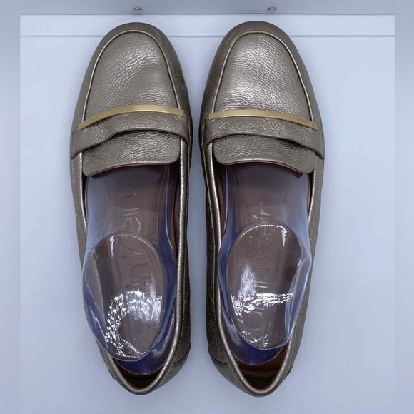 Calvin Klein Lilliana Metallic Gold Leather Women’s Loafers Size 10 - Picture 3 of 8